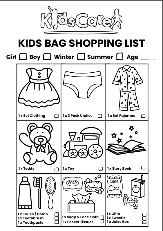 Kids Bag colouring page preview