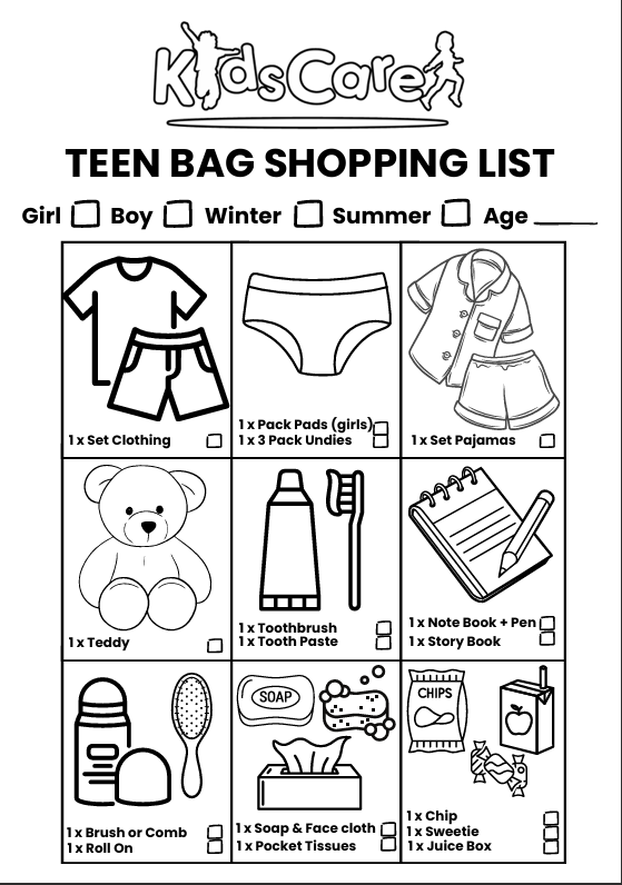 Teen Bag colouring page preview